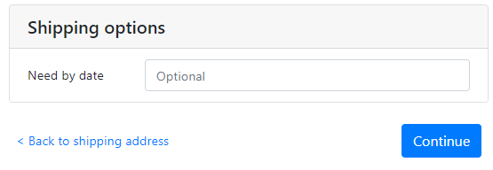 Shipping options